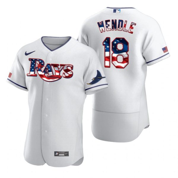 Personalized Men’s Joey Wendle Tampa Bay Rays Flex Base Jersey Black Holographic White Stars