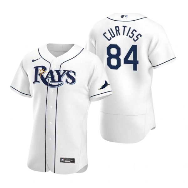 Personalized Men’s John Curtiss Tampa Bay Rays Flex Base Jersey White White