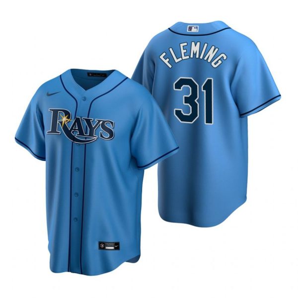 Personalized Men’s Josh Fleming Tampa Bay Rays Cool Base Jersey Light Blue Gray,Light Blue