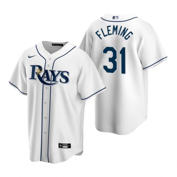 Personalized Men’s Josh Fleming Tampa Bay Rays Cool Base Jersey Light Blue White