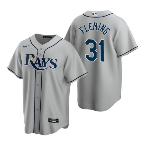 Personalized Men’s Josh Fleming Tampa Bay Rays Cool Base Jersey Light Blue Gray