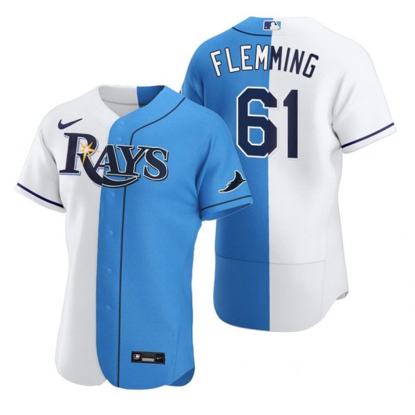 Personalized Men’s Josh Fleming Tampa Bay Rays Flex Base Jersey White Blue White Blue