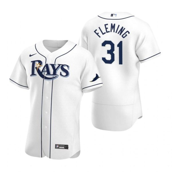 Personalized Men’s Josh Fleming Tampa Bay Rays Flex Base Jersey White Blue White