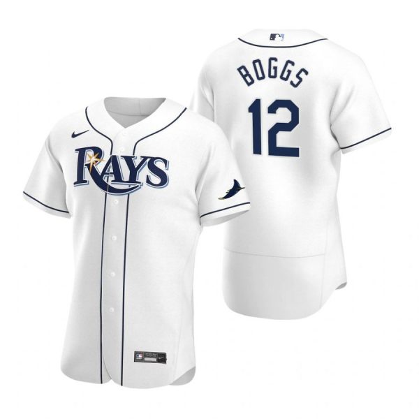 Personalized Men’s Wade Boggs Tampa Bay Rays Flex Base Jersey White White