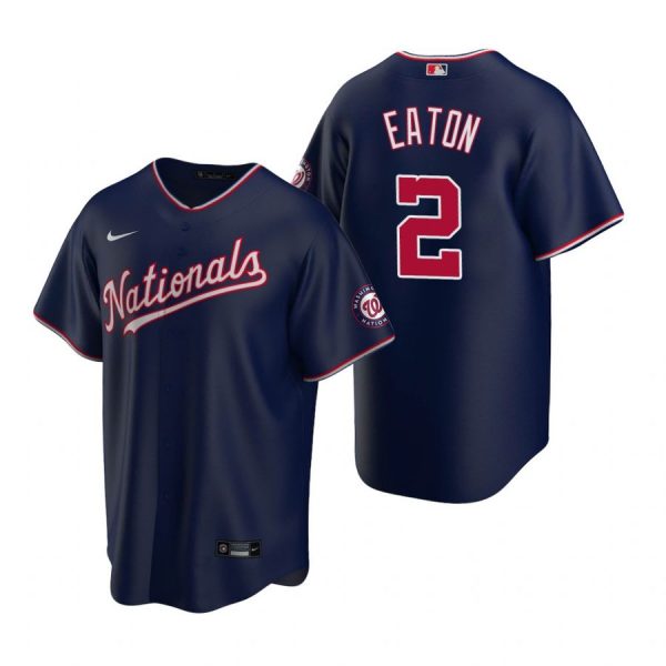 Personalized Men’s Adam Eaton Washington Nationals Cool Base Jersey Navy Navy