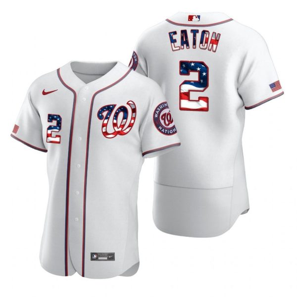 Personalized Men’s Adam Eaton Washington Nationals Flex Base Jersey Black Golden White Stars
