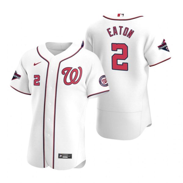 Personalized Men’s Adam Eaton Washington Nationals Flex Base Jersey Red World Series Champions White WS
