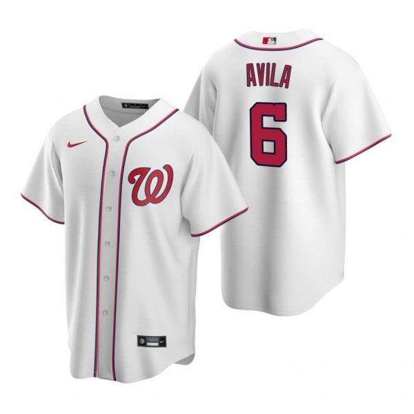 Personalized Men’s Alex Avila Washington Nationals Cool Base Jersey Red White Home