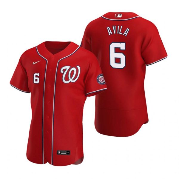Personalized Men’s Alex Avila Washington Nationals Flex Base Jersey Red Red