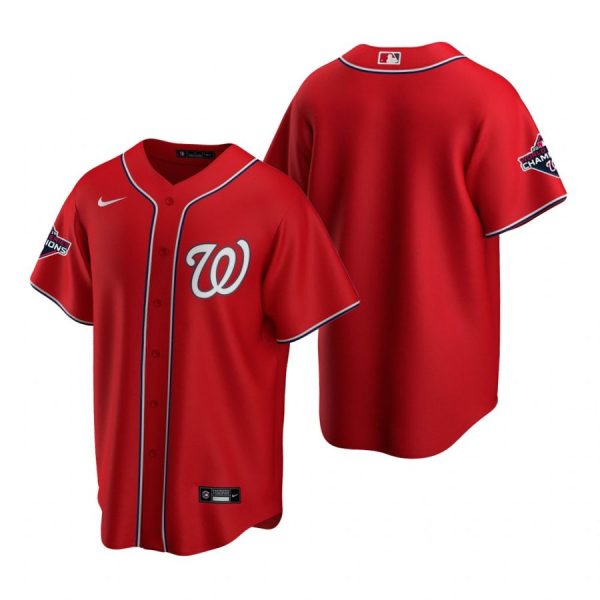Personalized Men’s Blank Washington Nationals Cool Base Jersey Red World Series Champions Red WS