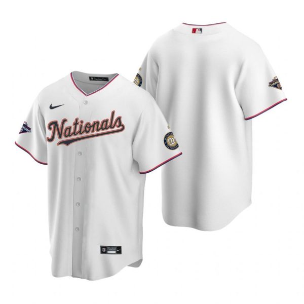 Personalized Men’s Blank Washington Nationals Cool Base Jersey Red World Series Champions White Gold WS