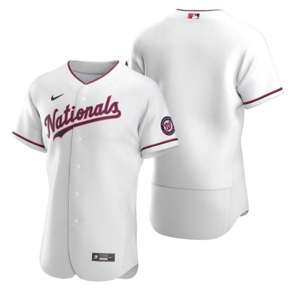 Personalized Men’s Blank Washington Nationals Flex Base Jersey White Golden White Alternate