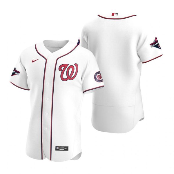 Personalized Men’s Blank Washington Nationals Flex Base Jersey Navy World Series Champions White WS