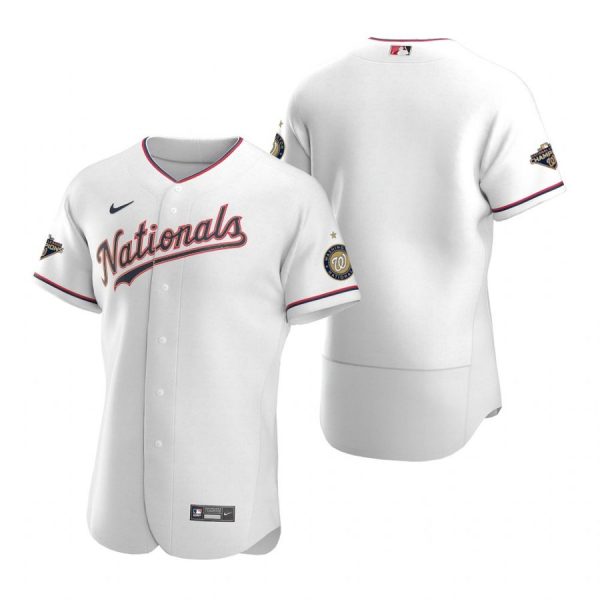 Personalized Men’s Blank Washington Nationals Flex Base Jersey Navy World Series Champions White Gold WS