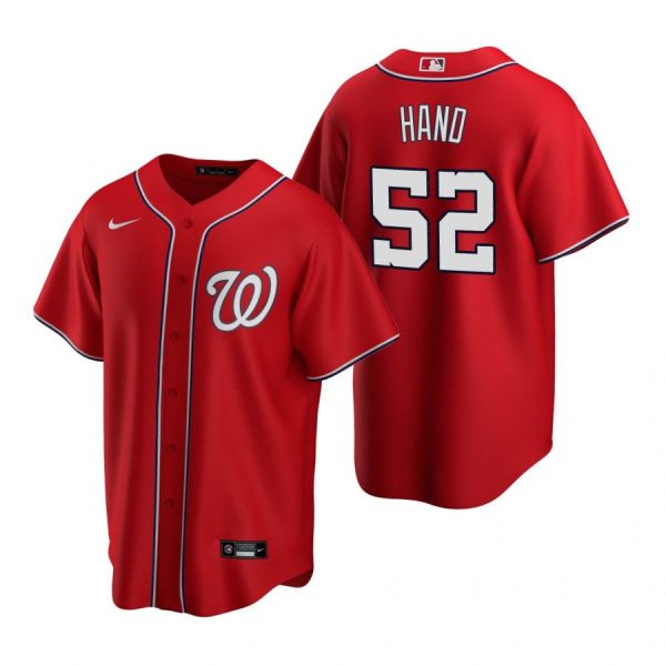 Personalized Men’s Brad Hand Washington Nationals Cool Base Jersey Navy Red