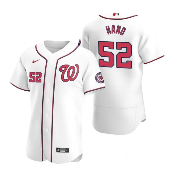 Personalized Men’s Brad Hand Washington Nationals Flex Base Jersey Red White Home