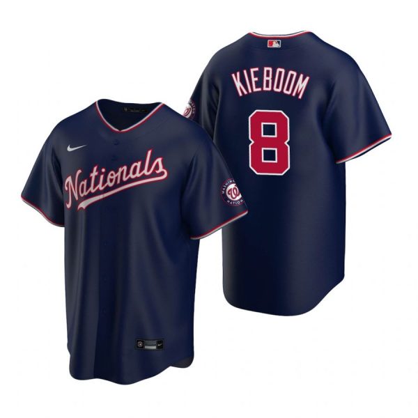 Personalized Men’s Carter Kieboom Washington Nationals Cool Base Jersey White Home Navy