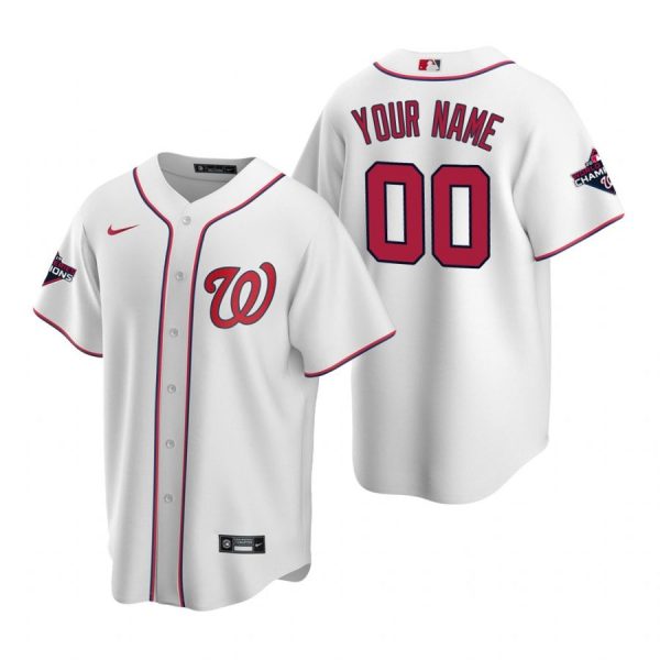 Personalized Men’s Washington Nationals Cool Base Jersey White World Series Champions White WS