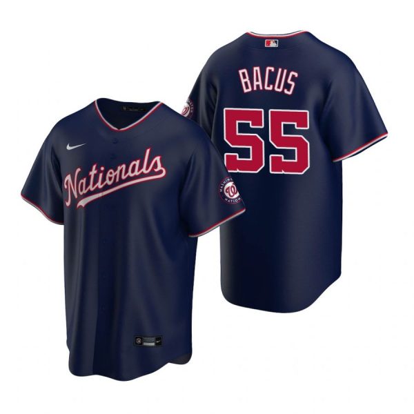 Personalized Men’s Dakota Bacus Washington Nationals Cool Base Jersey Red Navy
