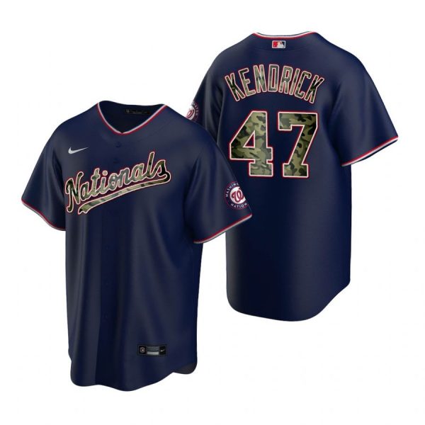 Personalized Men’s Howie Kendrick Washington Nationals Cool Base Jersey Navy Navy 2021 Memorial Day