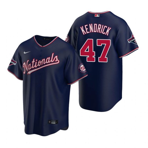 Personalized Men’s Howie Kendrick Washington Nationals Cool Base Jersey Navy World Series Champions Navy WS