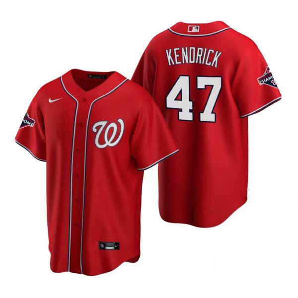 Personalized Men’s Howie Kendrick Washington Nationals Cool Base Jersey Navy World Series Champions Red WS