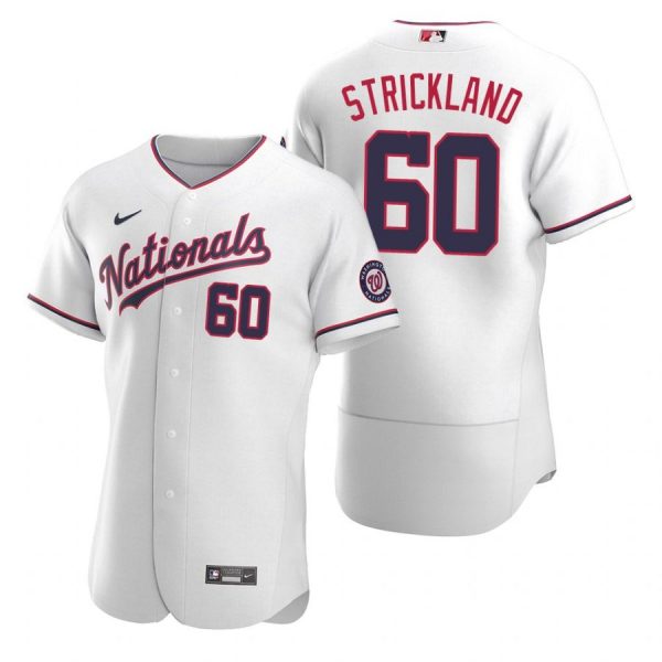 Personalized Men’s Hunter Strickland Washington Nationals Flex Base Jersey White Alternate White Alternate
