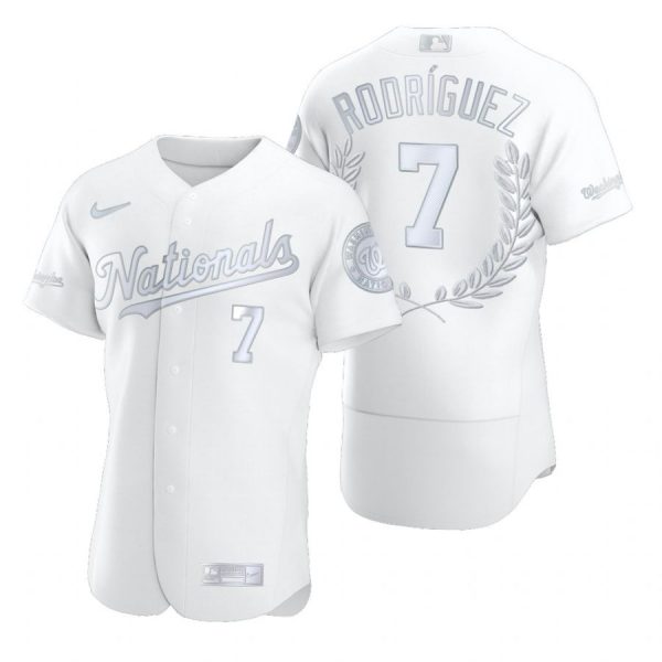 Personalized Men’s Iván Rodríguez Washington Nationals Flex Base Jersey Black Award White Award
