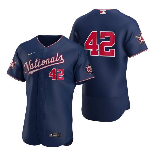 Personalized Men’s Jackie Robinson Washington Nationals Flex Base Jersey Navy Navy