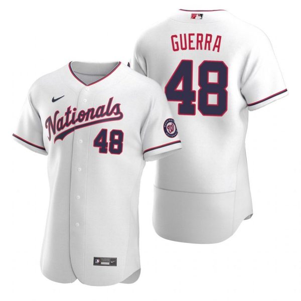 Personalized Men’s Javy Guerra Washington Nationals Flex Base Jersey White Alternate White Alternate