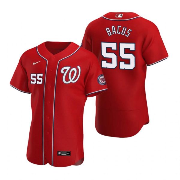 Personalized Men’s Dakota Bacus Washington Nationals Flex Base Jersey Red Red
