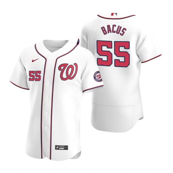 Personalized Men’s Dakota Bacus Washington Nationals Flex Base Jersey Red White Home