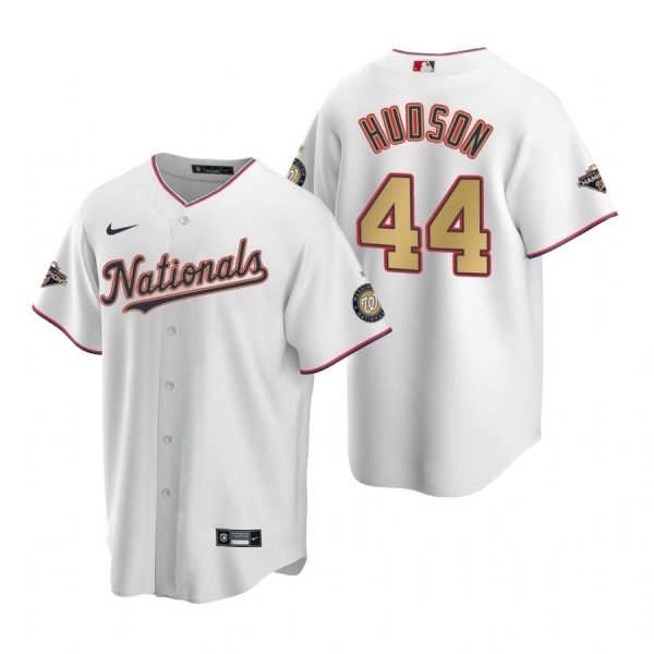 Personalized Men’s Daniel Hudson Washington Nationals Cool Base Jersey White World Series Champions White Gold WS