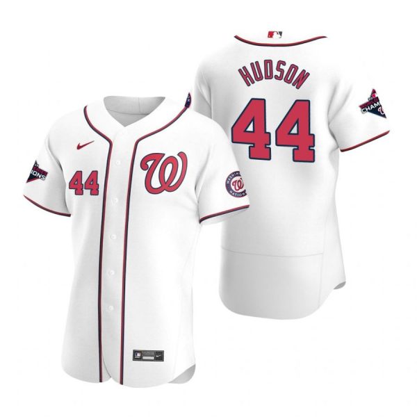 Personalized Men’s Daniel Hudson Washington Nationals Flex Base Jersey Navy World Series Champions White WS