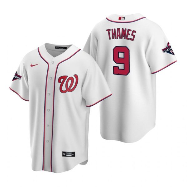Personalized Men’s Eric Thames Washington Nationals Cool Base Jersey White Gold World Series Champions White WS