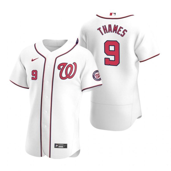 Personalized Men’s Eric Thames Washington Nationals Flex Base Jersey Red World Series Champions White Home
