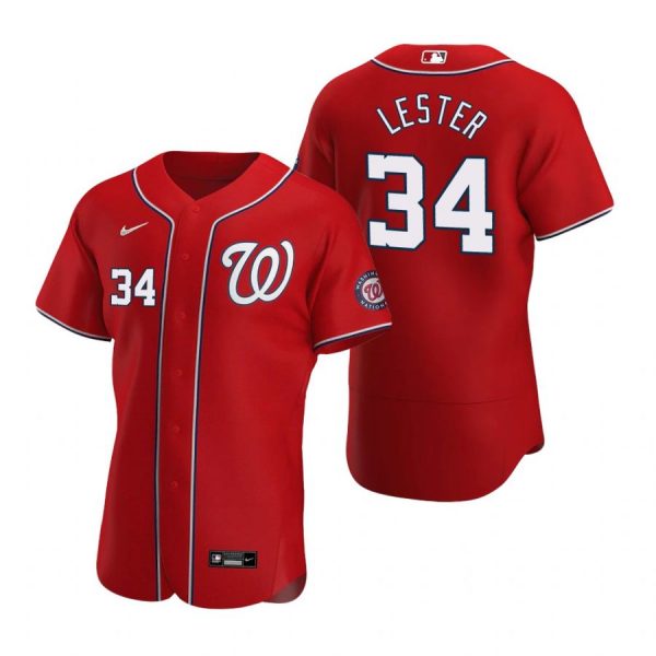 Personalized Men’s Jon Lester Washington Nationals Flex Base Jersey Red Red