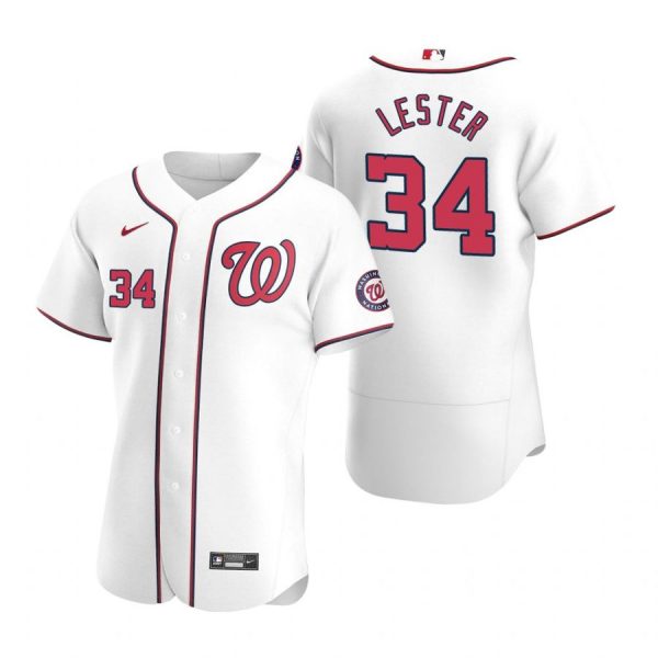 Personalized Men’s Jon Lester Washington Nationals Flex Base Jersey Red White Home
