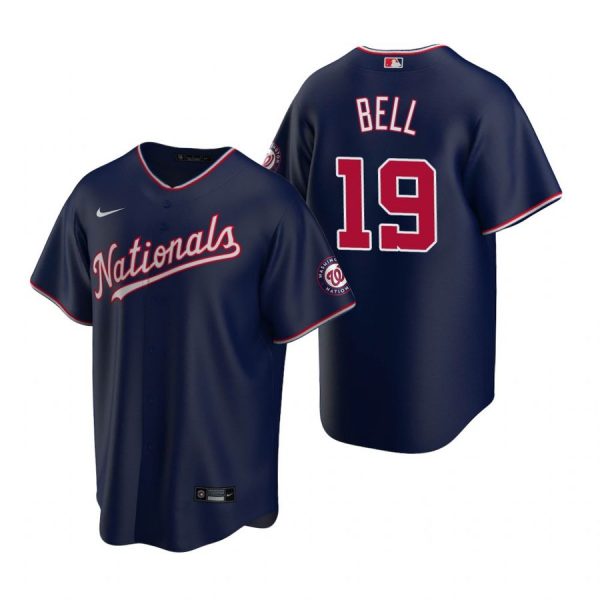 Personalized Men’s Josh Bell Washington Nationals Cool Base Jersey Red Navy