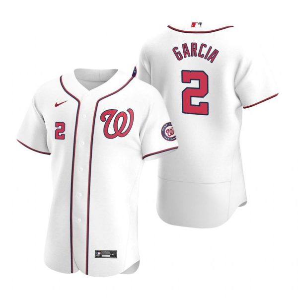 Personalized Men’s Luis Garcia Washington Nationals Flex Base Jersey Red White Home