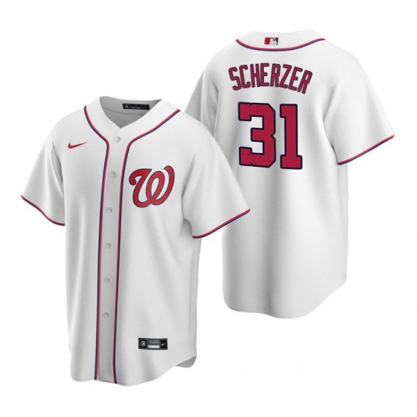 Personalized Men’s Max Scherzer Washington Nationals Cool Base Jersey White Home White Home