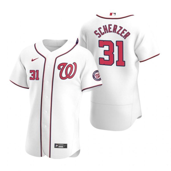 Personalized Men’s Max Scherzer Washington Nationals Flex Base Jersey Black Award White Home
