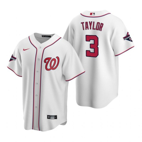 Personalized Men’s Michael A. Taylor Washington Nationals Cool Base Jersey White Gold World Series Champions White WS