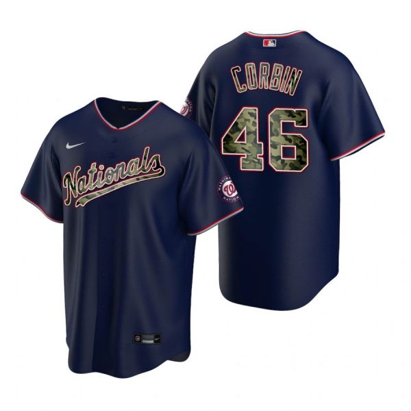 Personalized Men’s Patrick Corbin Washington Nationals Cool Base Jersey Red Navy 2021 Memorial Day