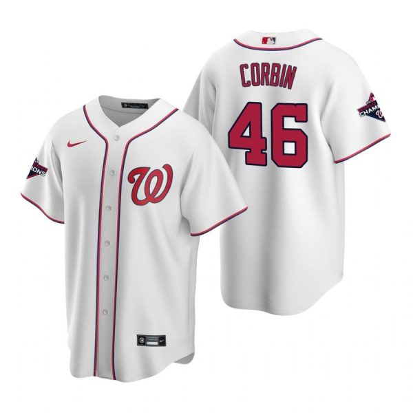 Personalized Men’s Patrick Corbin Washington Nationals Cool Base Jersey Navy World Series Champions White WS