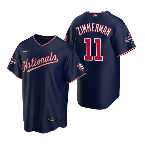 Personalized Men’s Ryan Zimmerman Washington Nationals Cool Base Jersey Red World Series Champions Navy WS