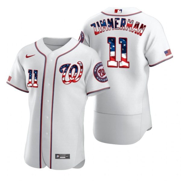 Personalized Men’s Ryan Zimmerman Washington Nationals Flex Base Jersey Red White Stars