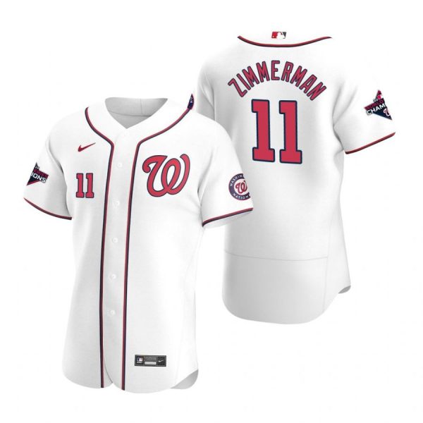 Personalized Men’s Ryan Zimmerman Washington Nationals Flex Base Jersey Navy World Series Champions White WS