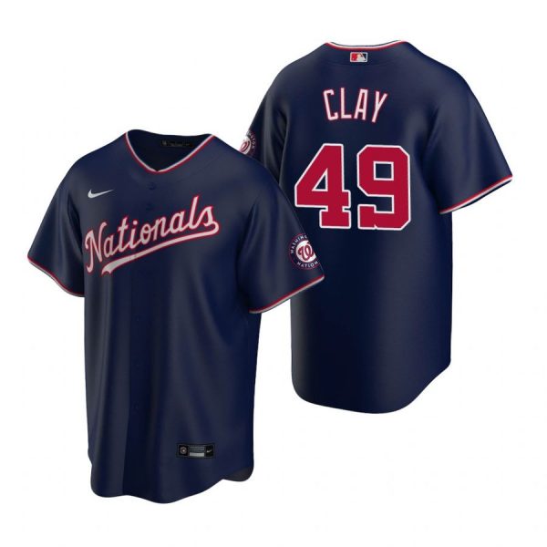 Personalized Men’s Sam Clay Washington Nationals Cool Base Jersey Navy Navy
