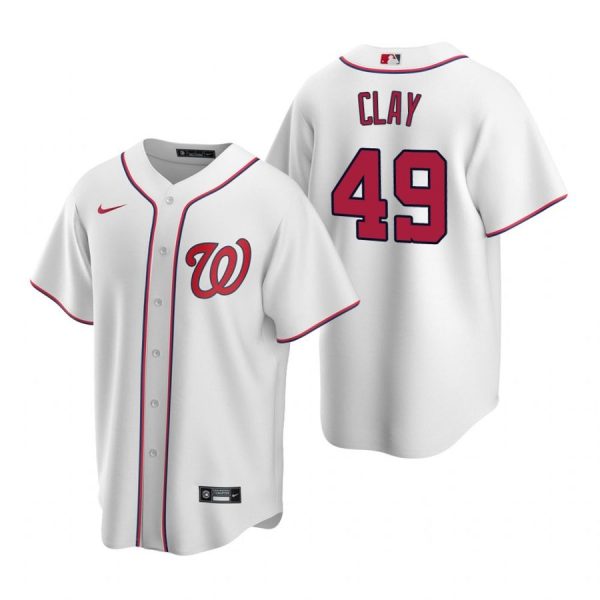 Personalized Men’s Sam Clay Washington Nationals Cool Base Jersey Navy White Home